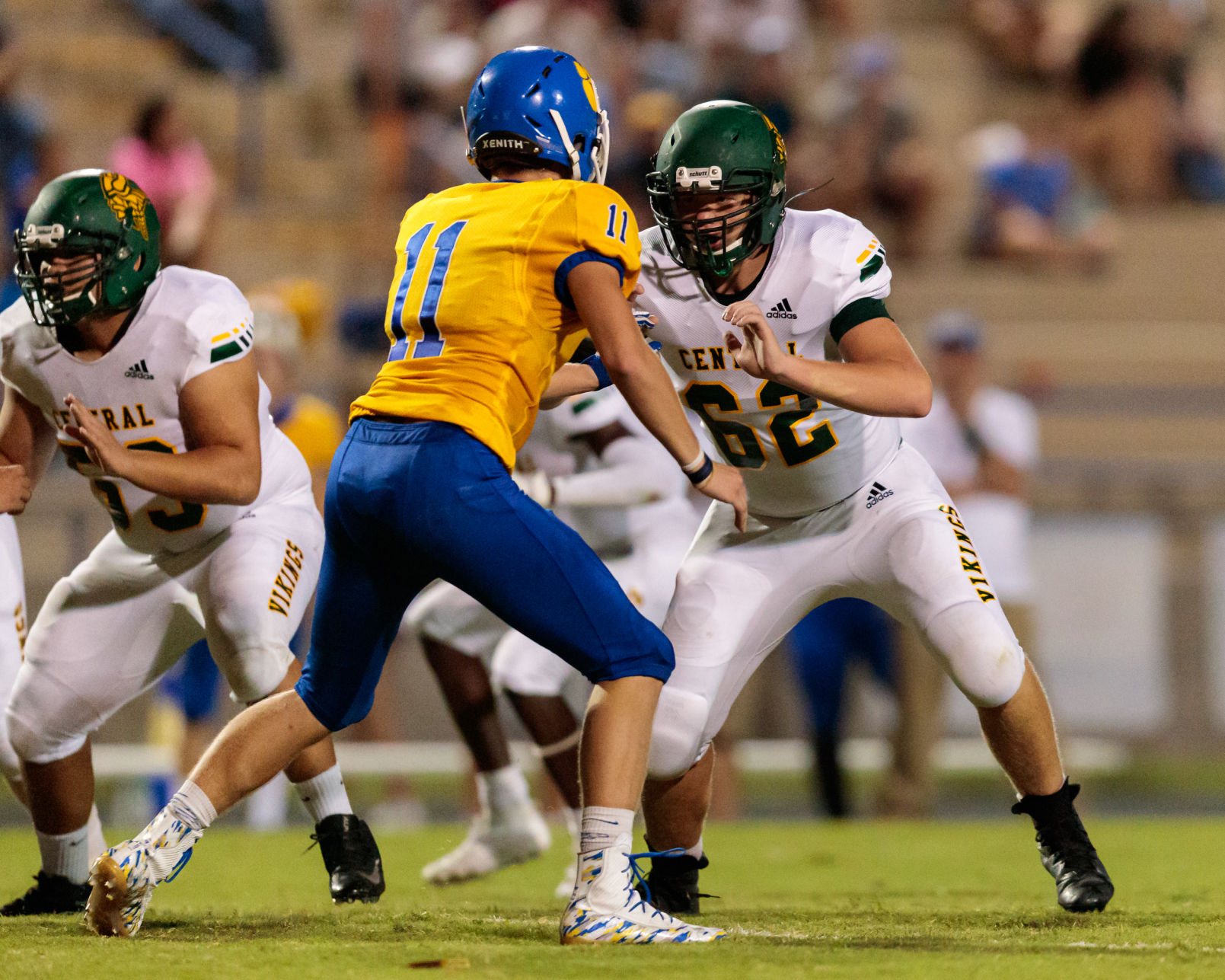 The Central Cabarrus Vikings shut out the Mount Pleasant Tigers 45-0.